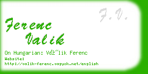 ferenc valik business card